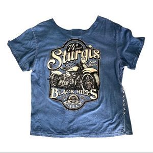 2014 Sturgis Black Hill Rally blue T-shirt womens